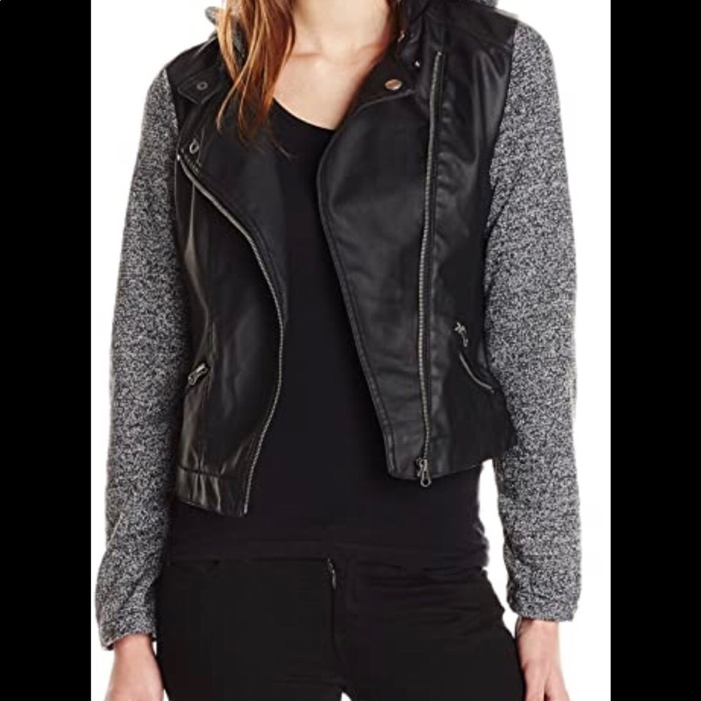 New Look hooded moto jacket